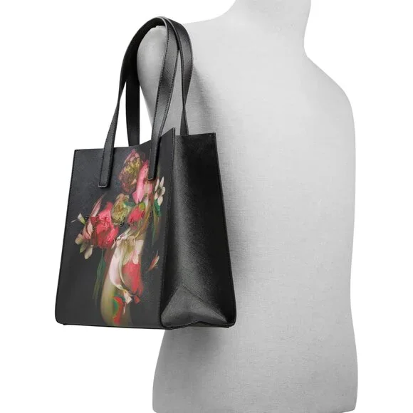 Women's ICON Tote Small Black Multi Polyurethane Stylish Embossed Branding